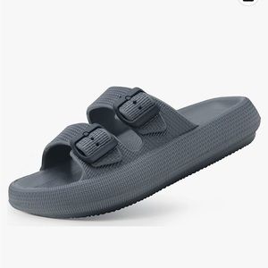 Weweya Sandals for Women/Men Pillow Slippers - Double Buckle Adjustable Slides